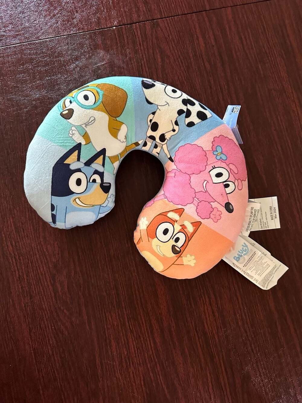 Jay Franco Bluey & Friends Kids Travel Neck Pillow, 11" x 13"